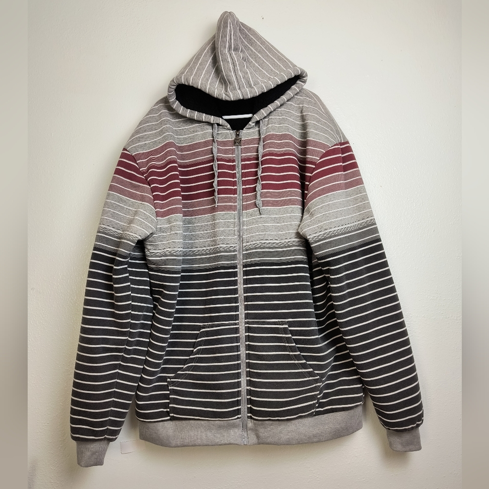 Blue Gear bg Faux Fur Thick Winter Coat Hooded Trucker Men's 4XL Multi Striped